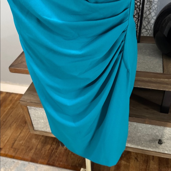 Calvin Klein 18W Teal Ruched Sheath Dress Plus Size Cocktail - Picture 4 of 9